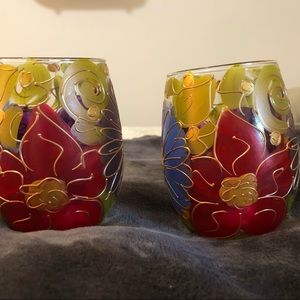Hand painted wine glasses
